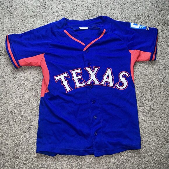 Texas Rangers Baseball Jersey Kids Youth size Small Blue - Picture 1 of 6